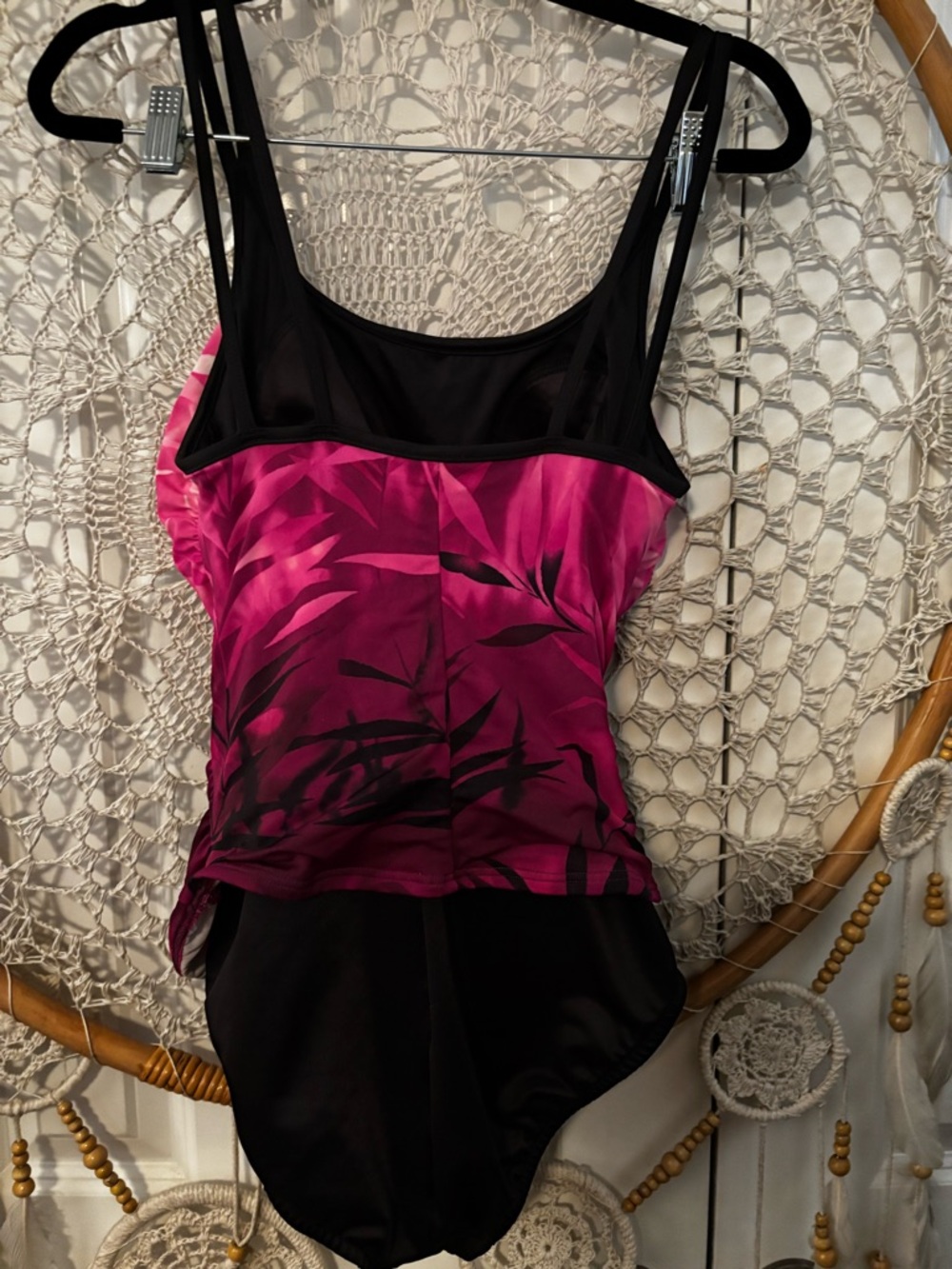 Miracle suit Pink leaf Size 8L One Piece A0336 - Picture 4 of 7